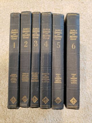 Audels Engineers And Mechanics Guide Set Books 1 - 6 And 8 Antique Books