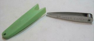 Vintage The " Splinter Expert " Tweezers For Survival Ticks Splinters W Case