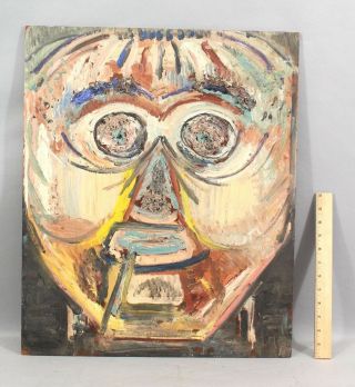 American Abstract Expressionist Art Impasto Portrait Oil Painting