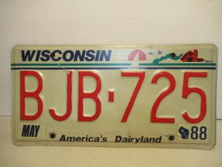 Wisconsin License Plate Bjb Expired Tag Mancave Garage Crafts Usa