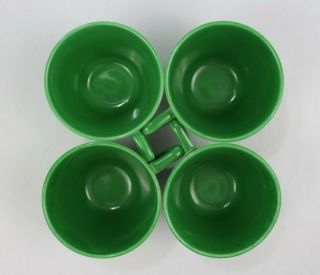 Set of 4 Vintage Fiesta - Style Tea Cup Green China Collectible Coffee Tea Cup 2