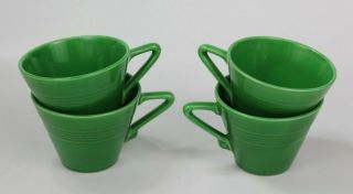 Set of 4 Vintage Fiesta - Style Tea Cup Green China Collectible Coffee Tea Cup 3