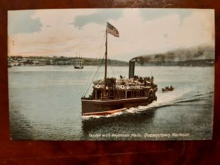 White Star Line Tender Steaming Up To Ship At Queenstown Postcard C1907
