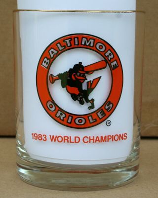 1983 Baltimore Orioles World Champions Baseball Glass With Player Roster On Back