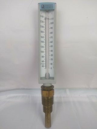 Vintage Weksler Industrial Thermometer 140gw3b3 Self Indicating 30 - 240 Glass
