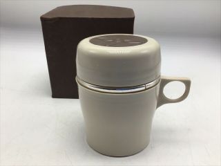 Italy Insulated Mug Cup Lid Thermos Vintage 1970s Box Beige Tan