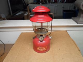 Vintage Coleman Red Lantern 200a With Globe