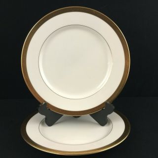 Set Of 2 Vtg Dinner Plates By Mikasa Crown Jewel Gold Fine China Encrusted Ak019