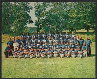 Vintage 1970 Nfl Baltimore Colts Team Football Photo - Johnny Unitas