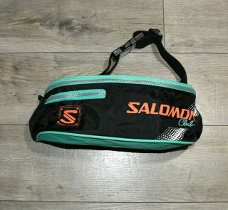 Vintage Salomon Club Ski Fanny Pack Bag Skiing Teal Orange Black Large Buckle