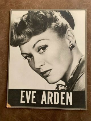 Vintage Eve Arden Mounted Headshot 11 X 13