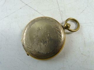 Antique Edwardian Civil War Era Pocket Watch Locket Compact Pendant Vintage Old