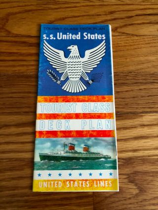 Ss United States Tourist - Class Deck Plan / United States Lines Usl