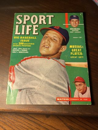 Sport Life August 1950 Stan Musial St.  Louis Cardinals