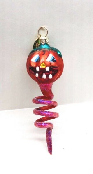 Vintage Christopher Radko Halloween Ornament Swirl Pumpkin Twist
