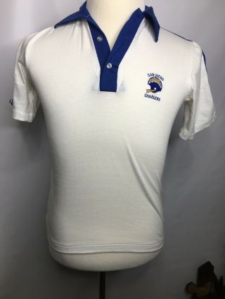 Vintage San Diego Chargers Polo Shirt 80s Nfl White Football Small Shirt