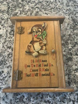 Vintage Wooden Leave A Note Front Door Wooden Wall Hanging Dog Puppy So Cute