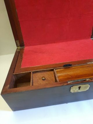 Victorian Mahogany Writing Slope Wooden Box. 2