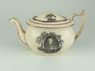Antique Princess Charlotte Commemorative Teapot,  Rathbone.  C1820