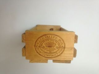 Vintage Napa Valley Box Company 12 Cassette Tape Storage Wood Rack Case Crate.