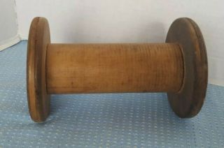 Vintage Wooden Textile Thread Spool,  64 Bobbin 7 