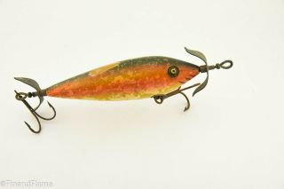 Vintage Heddon Musky Minnow Model 301 Rainbow Antique Fishing Lure Cd1