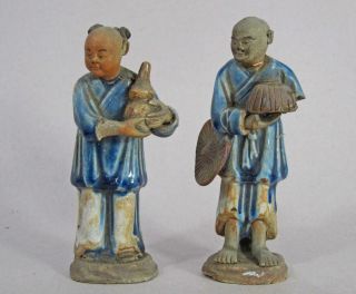 Antique Vintage Chinese Mud Men Peddler Figures 1900 Mudmen Man Pottery