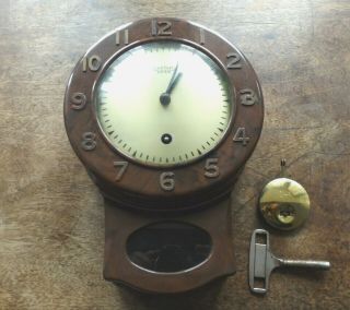 Vintage Art Deco Style Brown Bakelite Smiths Enfield Kitchen Wall Clock