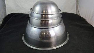 Set of 4 Vintage Stainless Steel Nesting Mixing Bowls Ekco Eterna 6 2 1 1.  5 Qt. 2