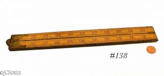 Antique Boxwood Brass 4 Fold 4 Foot Cs And Co 94 Rule Ruler Tool