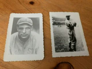 2 Old Baseball Card Sized B&w Photographs - Dick Hoblitzell - Red Sox And ?
