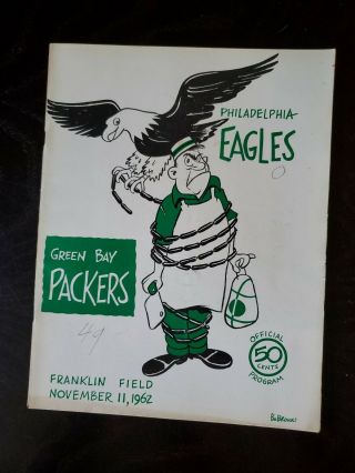 Philadelphia Eagles Vs Green Bay Packers 1962 Program