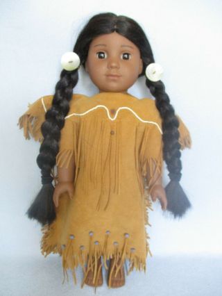American Girl Pleasant Doll Kaya Native American Beaded Suede Indian Dress 2002
