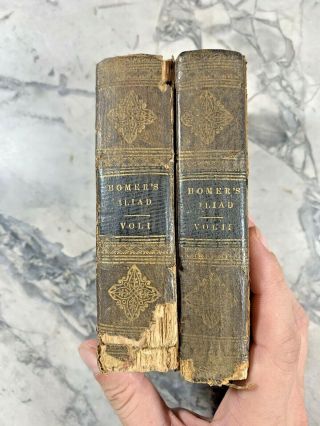 1825 Antique Classic Books " The Iliad Of Homer " Alexander Pope.  American Edition