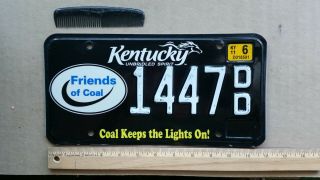 License Plate,  Kentucky,  2011,  Friends Of Coal,  1447 Dd