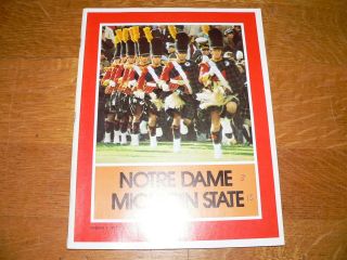 Vintage Notre Dame Vs Michigan State Football Game Program October 4,  1975