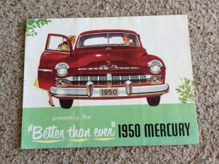 1950 Mercury Full Line Orignal Factory Printed Color Sales Handout