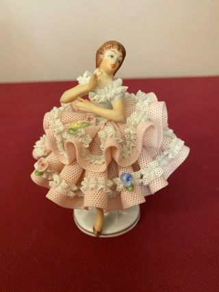 Antique Dresden Lace Ballerina Figurine
