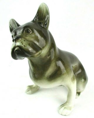 Vintage Czech Royal Dux Dog Figurine - French Bulldog