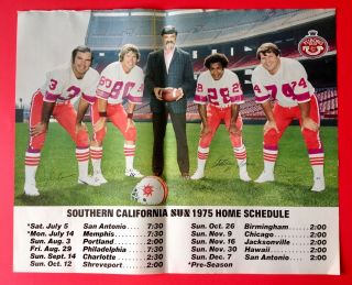 Listed For Urbancowgirl1980: Two 1975 So.  Cal Sun Wfl Football Schedule Posters