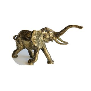 Vintage Brass Elephant Trunks Up Figurine