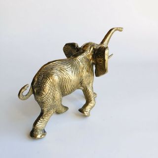 Vintage Brass Elephant Trunks Up Figurine 3