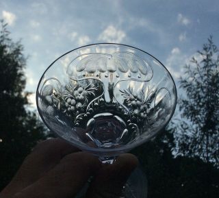 4 Rock Crystal Cut Glass Port Wine Glasses
