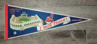 Cleveland Indians Baseball Pennant Flag Opening Day April 4,  1994 I Was There