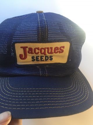 Vintage Jacques Seeds K - Brand Usa Snapback Mesh Farm Cap Farmers Trucker Hat
