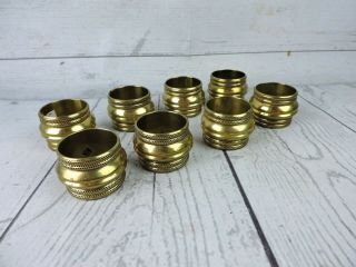 Vintage Metal Brass Napkin Rings Set Of 8 Dinner Party Table Accent Made India