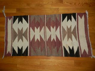 Historic Antique Navajo Rug With Colors & Design,  18 " X36 "