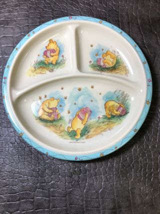 Vintage Disney Winnie The Pooh Selandia Collectable Divided Baby Plate Melamine