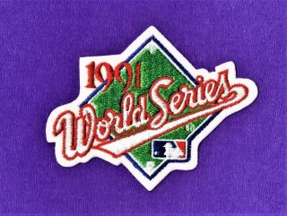 1991 Mlb World Series Embroidered Patch - Atlanta Braves Vs Minnesota Twins