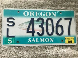 Oregon License Plate 43067 Salmon Fish
